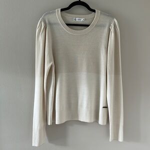 Carve Designs Womens Reese Sweater Birch Pinstripe XL Minimalist Coastal Neutral